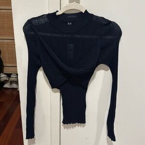 ANTHROPOLOGIE SHEER TWIST-FRONT SWEATER